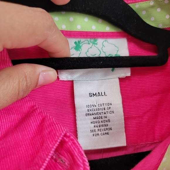 The Quacker Factory NWT QVC pink Small Christmas tree button up women - Picture 7 of 10